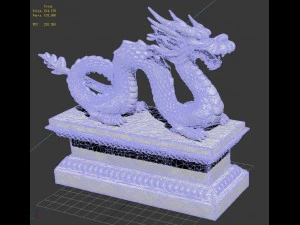 guardian beast - dragon stone carving 03 3D Model