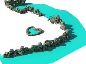 узбережжя озера Тайху - скеля 03 3D Модель