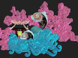 the shore of taihu lake - stone fish decoration 3D Model
