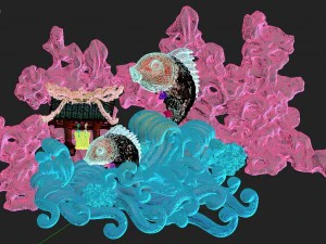 the shore of taihu lake - stone fish decoration 3D Model