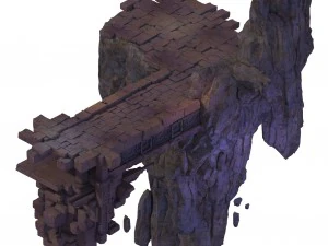 복숭아 꽃 섬 - 표면 01 3D 모델