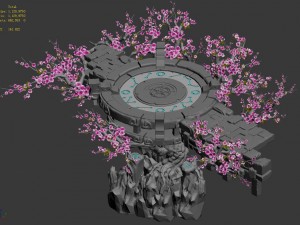 peach blossom island - nebula mirror Model 3D