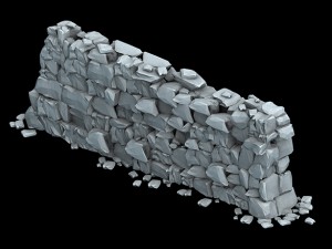 country building - stone wall 03 3Dモデル