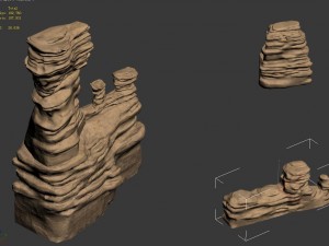 yanmenguan - rock 02 Model 3D