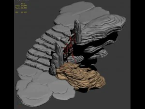 yanmenguan - rock 04 3D Model