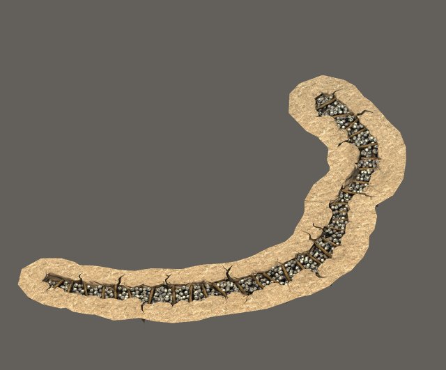 semi - circular skeleton aisle 01 3Dモデル .c4d .max .obj .3ds .fbx .stl .blend
