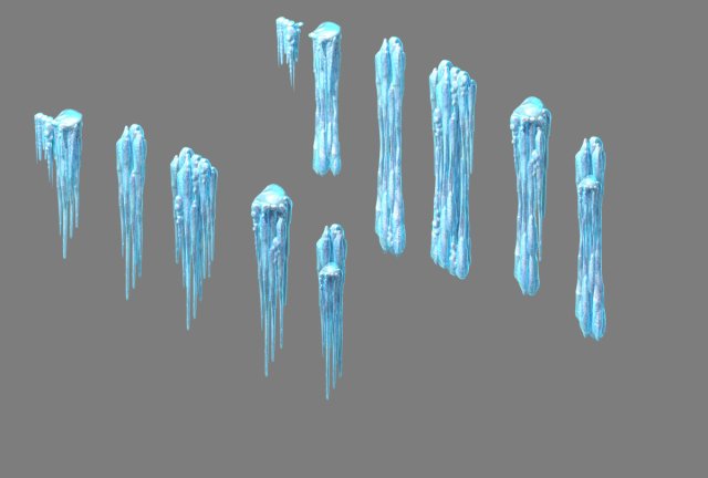 ice cone - icicle 61 3D Model .c4d .max .obj .3ds .fbx .stl .blend 