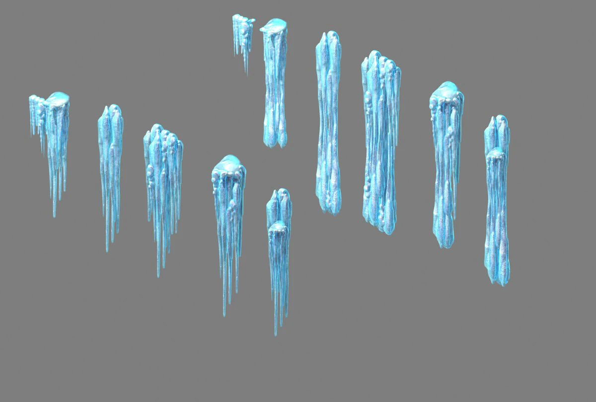 ice cone - icicle 61 3D Model .c4d .max .obj .3ds .fbx .stl .blend