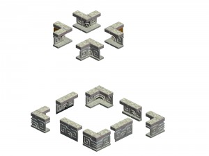 square platform - base guardrail 3D Model