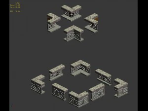 square platform - base guardrail 3D Model