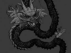 ancient capital architecture - stone carving - dragon Modelo 3D