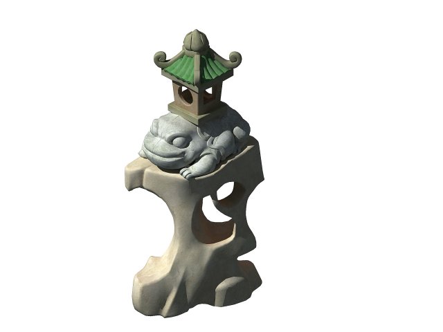 cartoon city - lake decoration stone carving 3D Model .c4d .max .obj .3ds .fbx .stl .blend 
