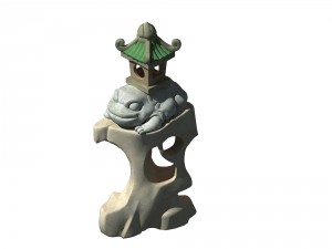 cartoon city - lake decoration stone carving 3D 모델
