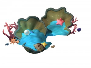 cartoon underwater city - shell 04 3D मॉडल