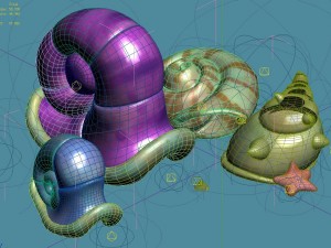 cartoon underwater city - shell 05 3D 모델