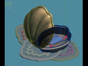 cartoon submarine city - shell bed Modelo 3D
