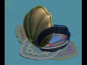 cartoon submarine city - shell bed 3D Model