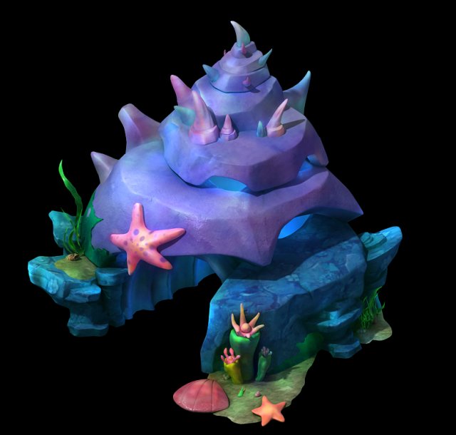 cartoon submarine city - shell door 01 3Dモデル .c4d .max .obj .3ds .fbx .stl .blend