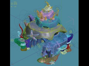 cartoon submarine city - shell door 01 3Dモデル