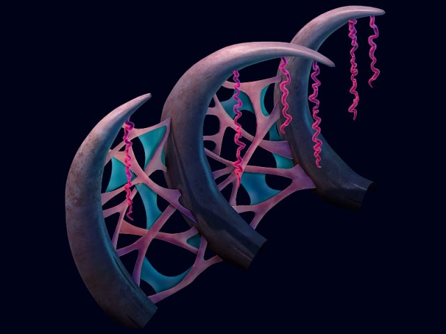 cartoon submarine city - with ribbed bones 3D-Modell .c4d .max .obj .3ds .fbx .stl .blend 