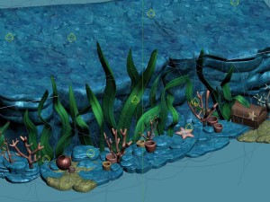 cartoon underwater city - seaweed 02 Modelo 3D