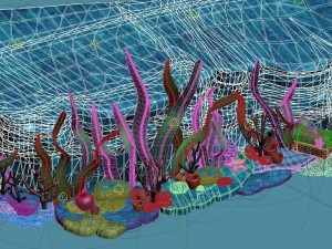 cartoon underwater city - seaweed 02 Modelo 3D