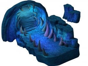 cartoon submarine city - submarine underground entrance 3D Model
