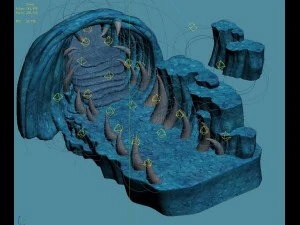 cartoon submarine city - submarine underground entrance 3D Model