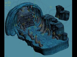 cartoon submarine city - submarine underground entrance 3D Model