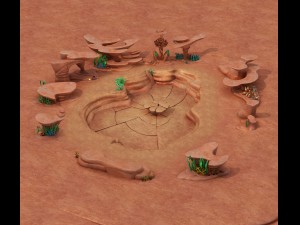 cartoon underwater city - seabed square 3D Model