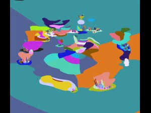 cartoon underwater city - seabed square 3D Model
