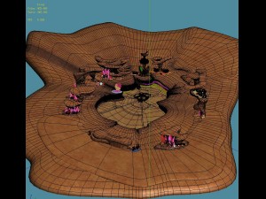 cartoon underwater city - seabed square 3D Model