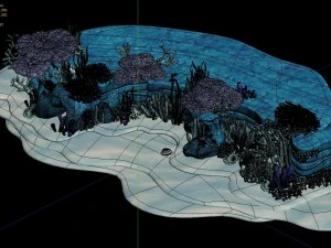 cartoon underwater city - seabed cliff 03 3D Model