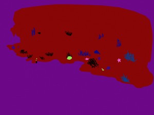cartoon submarine city - seabed cliff shape 01 3D Модель
