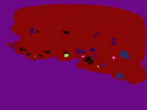 cartoon submarine city - seabed cliff shape 01 3D Model