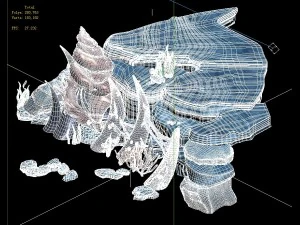 cartoon underwater city - conch cave 3D Model