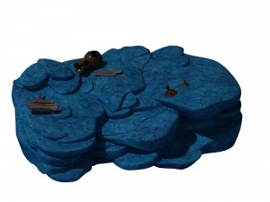 cartoon submarine city - trash - sandy land 3D Model