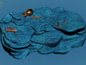 cartoon submarine city - trash - sandy land 3D-Modell
