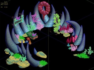 cartoon submarine city - witch lair Modèle 3D