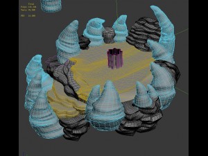 cartoon submarine city - witch magic array 3D Model