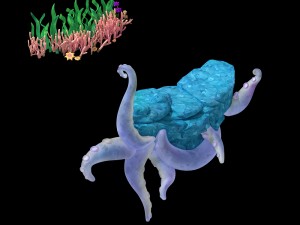 cartoon underwater city - jellyfish 01 Model 3D