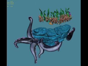 cartoon underwater city - jellyfish 01 Model 3D