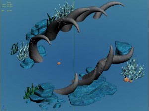 cartoon underwater city - bend bite road 3D Model