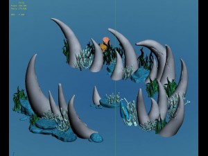 cartoon underwater city - bend bite road 02 3D Model