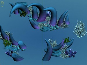 cartoon underwater city - bend bite road 03 3Dモデル