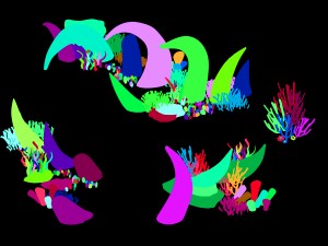 cartoon underwater city - bend bite road 03 3Dモデル