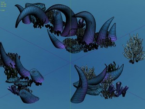 cartoon underwater city - bend bite road 03 3Dモデル