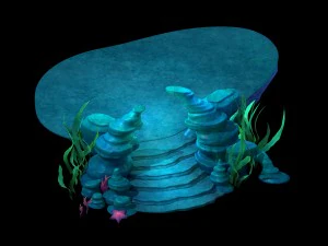 cartoon underwater city - small stone arch 3D Model