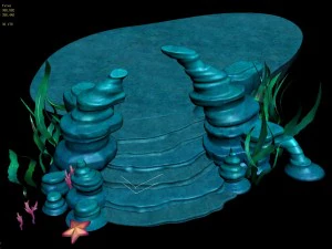 cartoon underwater city - small stone arch 3D Model