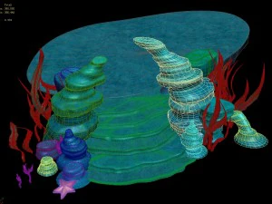 cartoon underwater city - small stone arch 3D Model